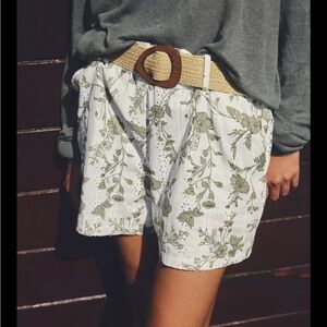 Zara printed shorts perforated embroidery 3703-670